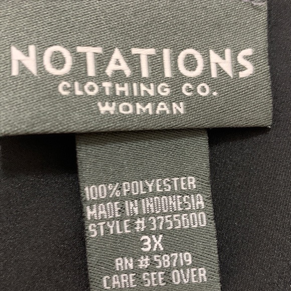 4/$10 Notations Size 3X Black Sleeveless Blouse - Picture 2 of 5